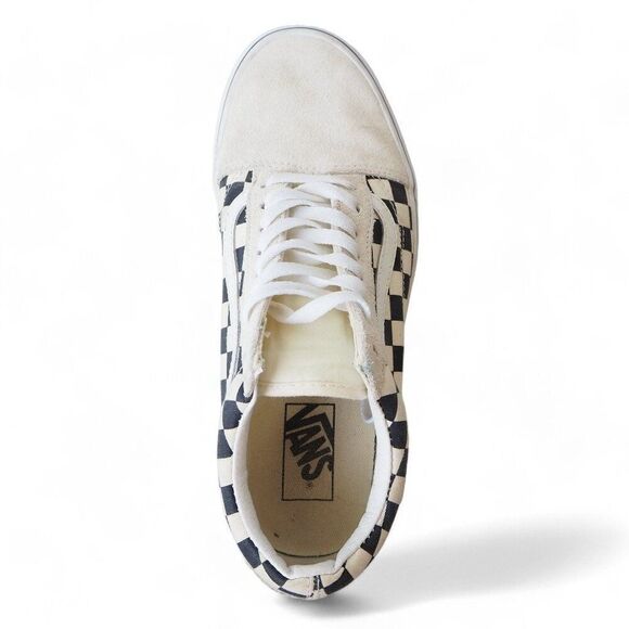 Vans Old Skool Checkerboard Skate Shoes Black / Cream Women's 9.5 - Picture 9 of 11